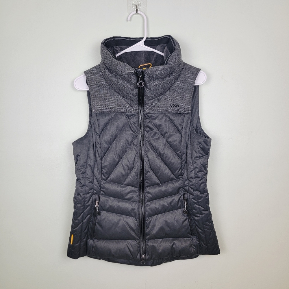 LOLE Gray Puffer Zip Vest Insulated Duck Down Winter Women's M